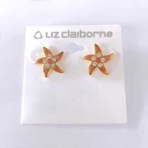 Liz Claiborne Rhinestone Starfish Earrings